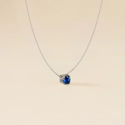 Collier Dwight Argent Blanc Oxyde De Zirconium Bleu