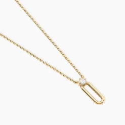 Collier Ellin Plaque Or Jaune Oxyde De Zirconium