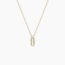 Collier Ellin Plaque Or Jaune Oxyde De Zirconium
