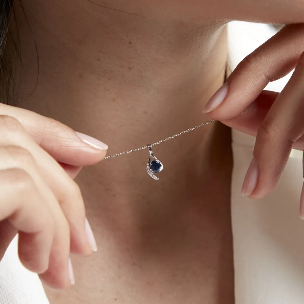 Collier Emotion Or Blanc Saphir Diamant