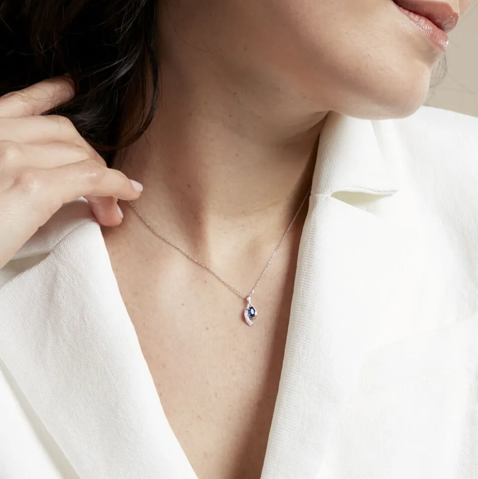 Collier Emotion Or Blanc Saphir Diamant