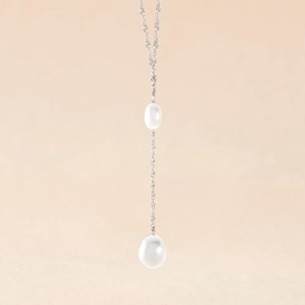 Collier Euphoria Argent Blanc Perle De Culture