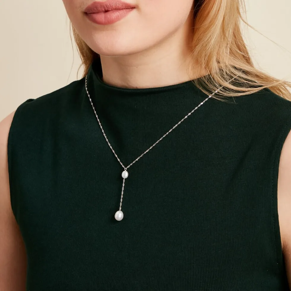 Collier Euphoria Argent Blanc Perle De Culture
