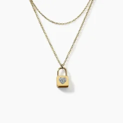Collier Eva Acier Jaune Cristal
