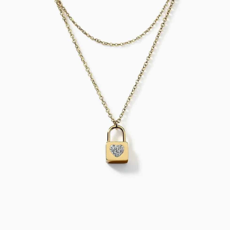 Collier Eva Acier Jaune Cristal
