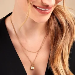 Collier Eva Acier Jaune Cristal