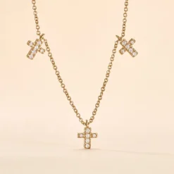 Collier Fatos Plaqué Or Jaune Oxyde De Zirconium