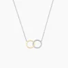 Collier Fei Or Jaune Argent Blanc Oxyde De Zirconium