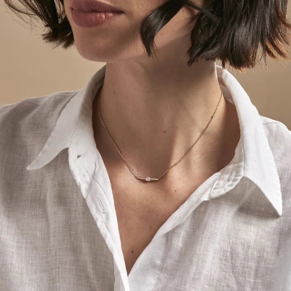 Collier Fergie Plaqué Or Jaune Oxyde De Zirconium
