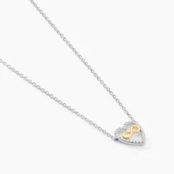 Collier Floe Or Jaune Argent Blanc Oxyde De Zirconium