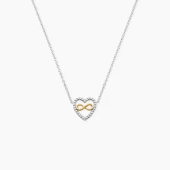 Collier Floe Or Jaune Argent Blanc Oxyde De Zirconium