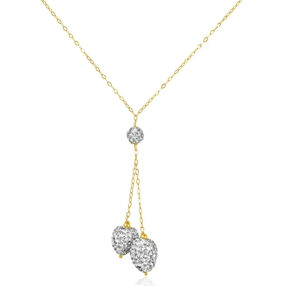 Collier Floranneae Or Jaune Strass