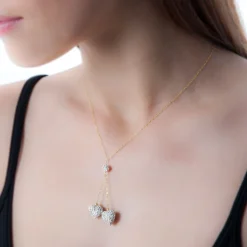 Collier Floranneae Or Jaune Strass