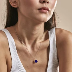 Collier Franzine Argent Blanc Lapis Lazulis