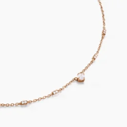 Collier Gemmie Argent Rose Oxyde De Zirconium