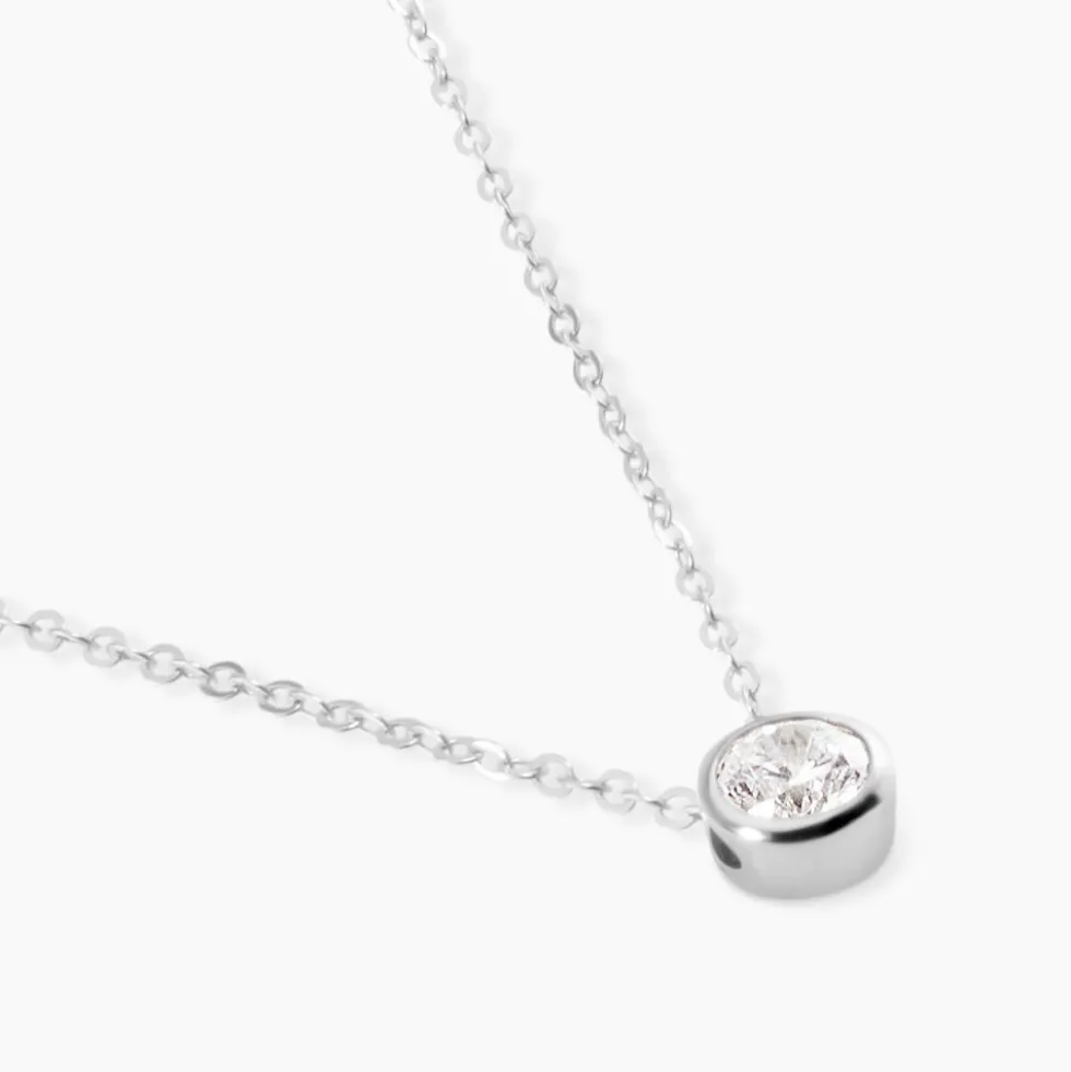 Collier Germinie Argent Blanc Oxyde De Zirconium