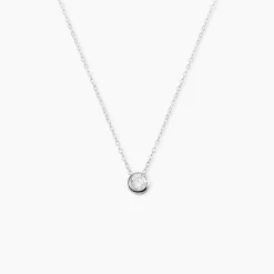 Collier Germinie Argent Blanc Oxyde De Zirconium