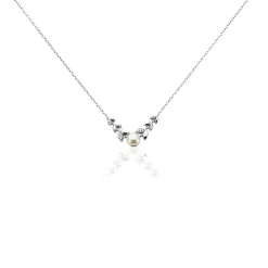 Collier Giambattista Argent Blanc Perle De Culture Oxyde De Zirconium