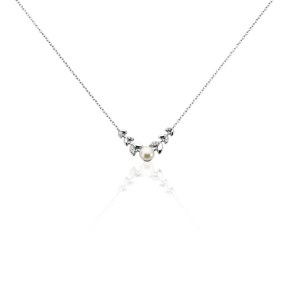 Collier Giambattista Argent Blanc Perle De Culture Oxyde De Zirconium