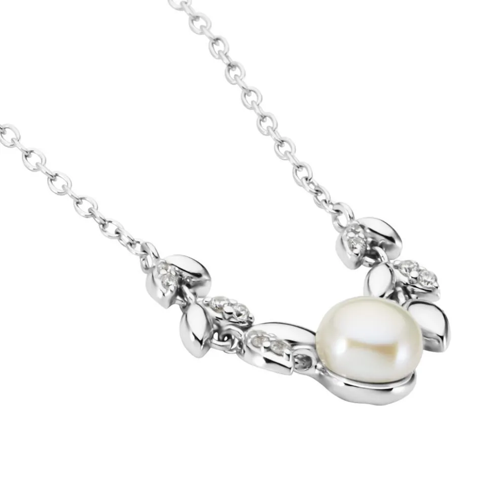 Collier Giambattista Argent Blanc Perle De Culture Oxyde De Zirconium