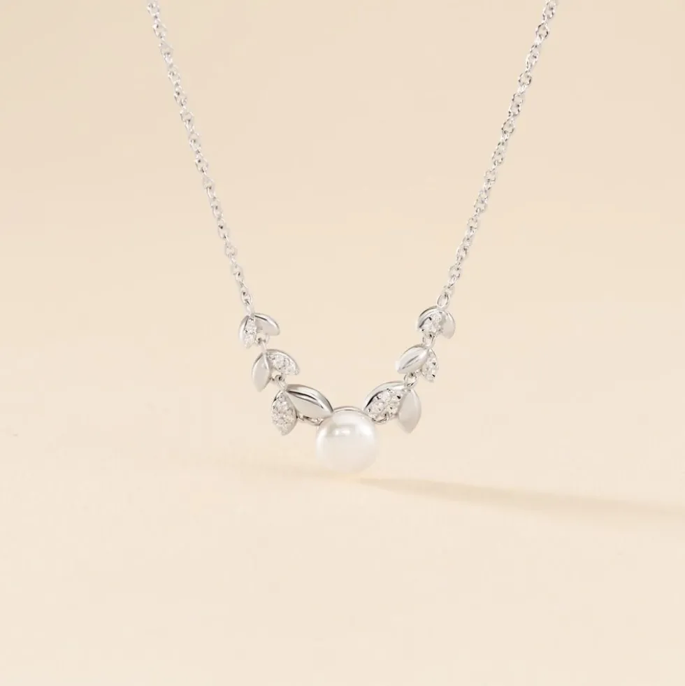 Collier Giambattista Argent Blanc Perle De Culture Oxyde De Zirconium