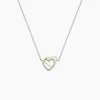 Collier Gine Or Jaune Argent Blanc Oxyde De Zirconium