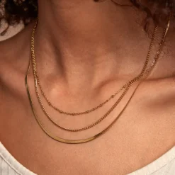 Collier Golden Liana Acier Jaune
