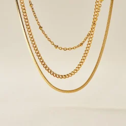 Collier Golden Liana Acier Jaune