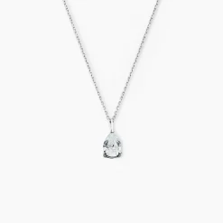 Collier Goutte Or Blanc Oxyde De Zirconium