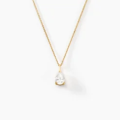 Collier Goutte Or Jaune Oxyde De Zirconium