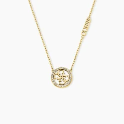 Collier Guess Life In 4G Acier Jaune Oxyde De Zirconium