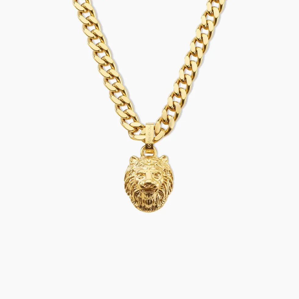 Collier Guess Lion King Acier Jaune