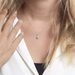 Collier Gwennoal Or Blanc Oxyde