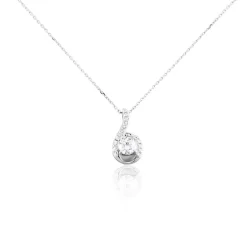 Collier Gwennoal Or Blanc Oxyde