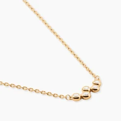 Collier Halo Plaqué Or Jaune Oxyde De Zirconium