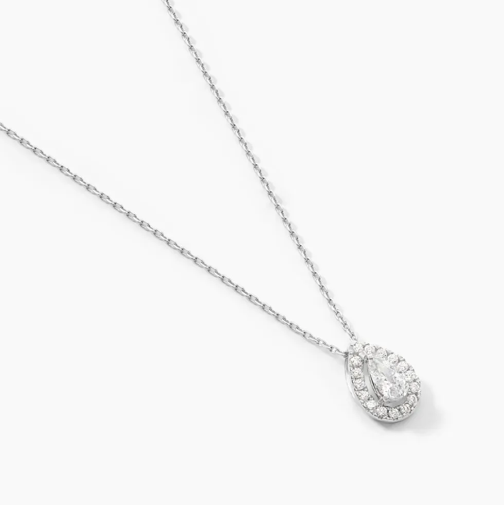 Collier Hildana Or Blanc Oxyde De Zirconium