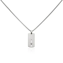 Collier Iefan Acier Blanc Oxyde De Zirconium