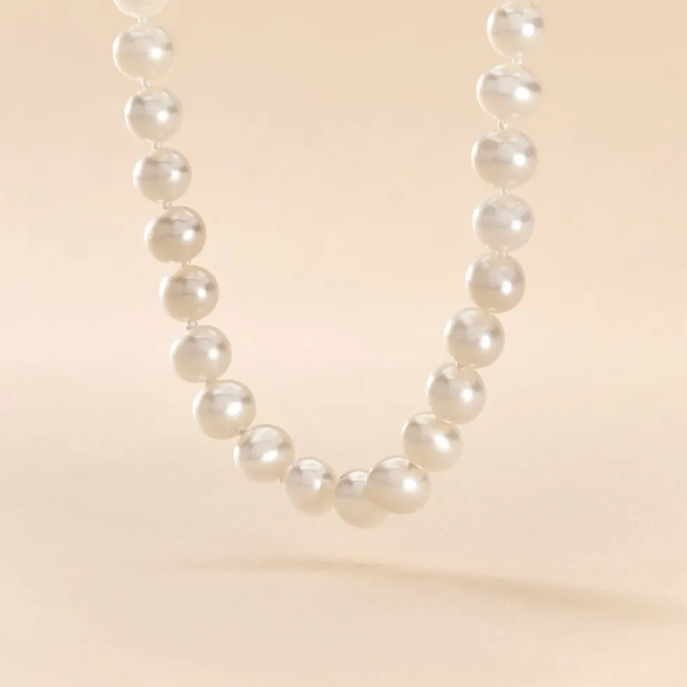 Collier Ikbal Or Jaune Perle De Culture