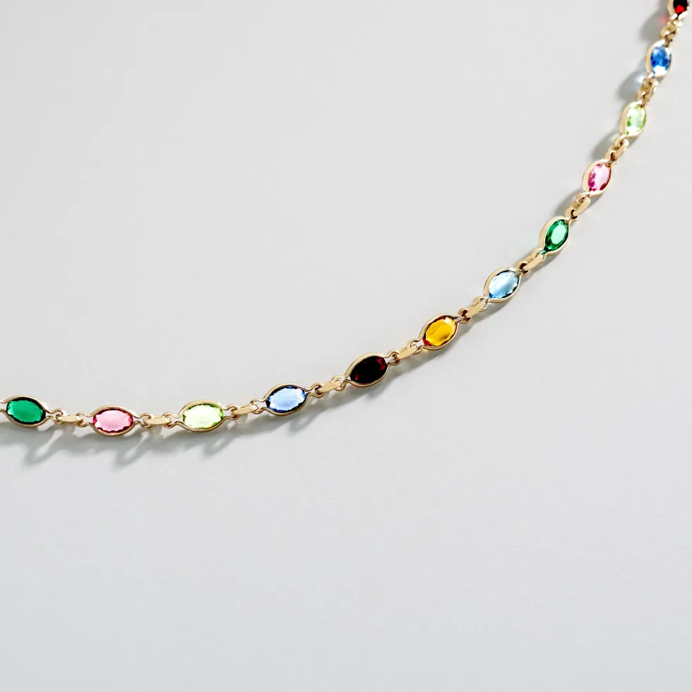 Collier Ilvaae Plaqué Or Jaune Pierre De Synthese