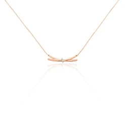Collier Ilvia Or Rose Diamant