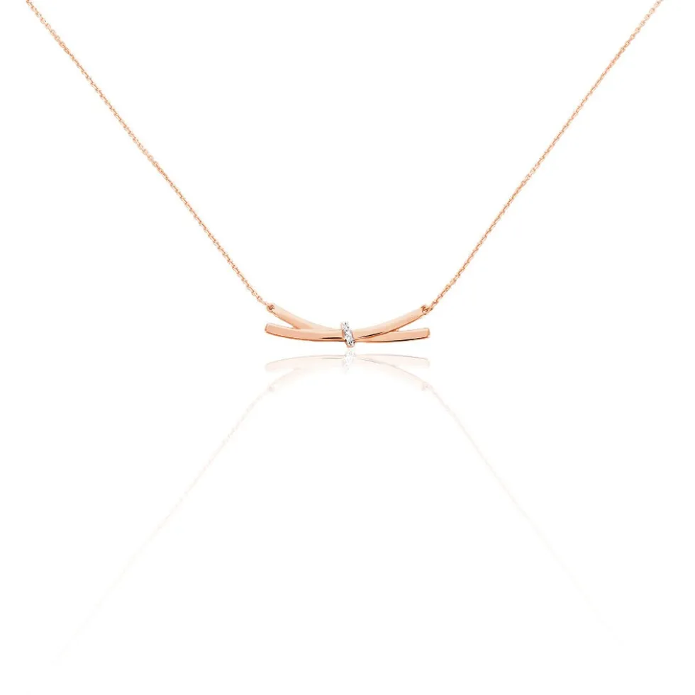 Collier Ilvia Or Rose Diamant