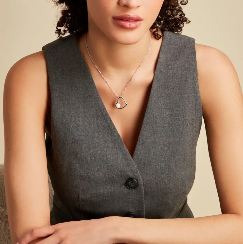 Collier Isalyne Argent Blanc Céramique
