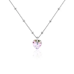 Collier Isin Argent Blanc Pierre De Synthese