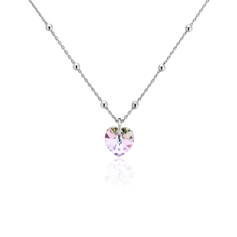 Collier Isin Argent Blanc Pierre De Synthese