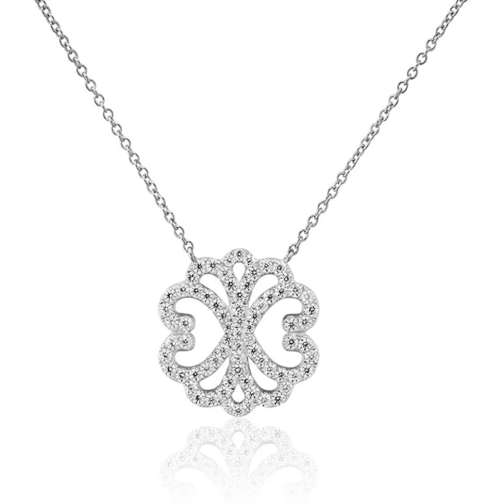 Collier Isse Argent Blanc Oxyde De Zirconium
