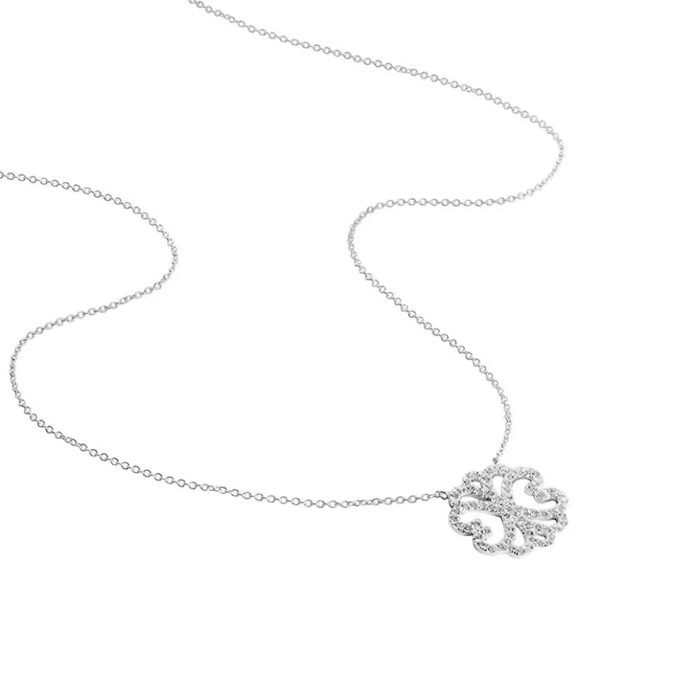 Collier Isse Argent Blanc Oxyde De Zirconium