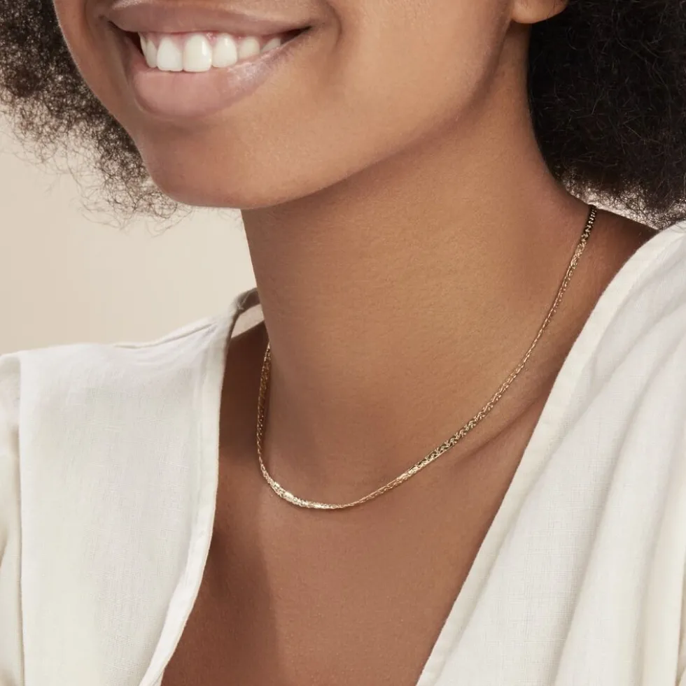Collier Ivy Maille Haricot Or Jaune