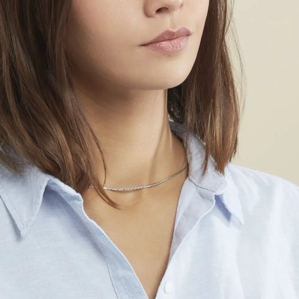 Collier Ivy Maille Haricot Or Blanc