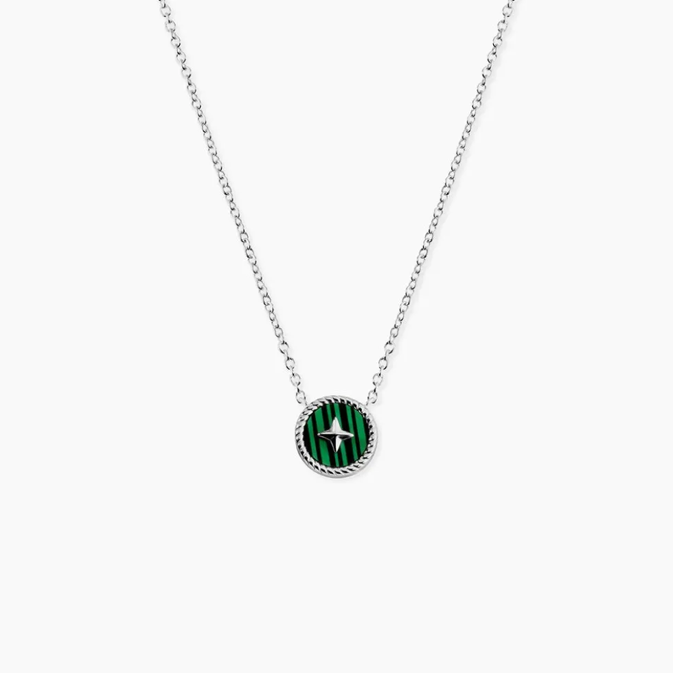 Collier Izarra Argent Blanc Malachite