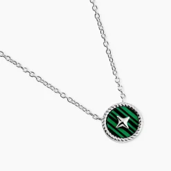 Collier Izarra Argent Blanc Malachite